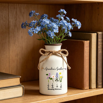 Family Birth Flower Bouquet Ceramic Vase