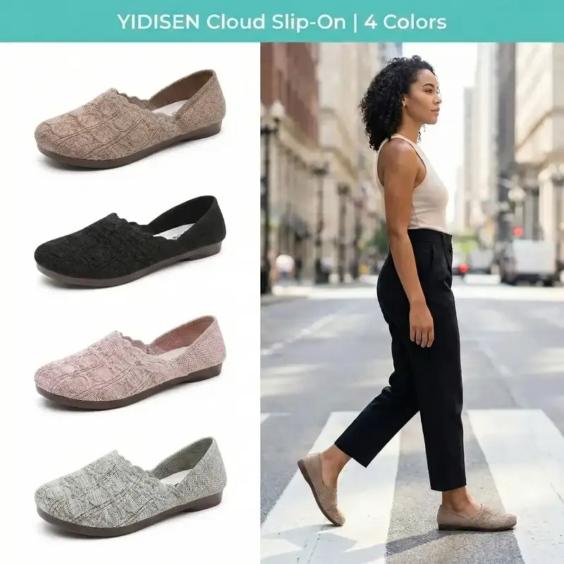 ⏰Last Day Special Offer: 9.99!!💥Women's Breathable Woven Slip-On Flats