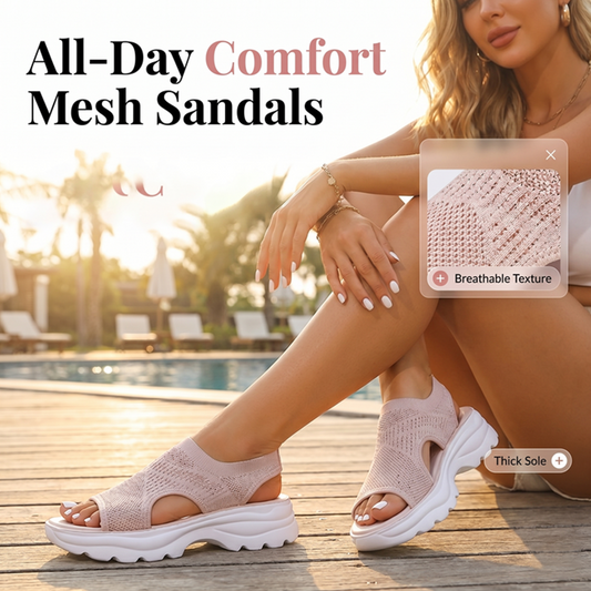 💕Summer Hot Sale 50% Off!👟Women's Breathable Mesh Platform Sandals🍃