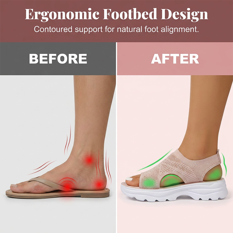 💕Summer Hot Sale 50% Off!👟Women's Breathable Mesh Platform Sandals🍃