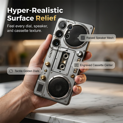 3D Cassette Tape Design Protective Cover