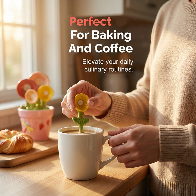 🌸 Ceramic Flower Measuring Spoons – Cute, Accurate & Display-Worthy