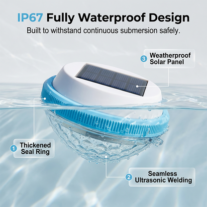 📢📢50% OFF !! ⏰LED Solar Floating Pool Light