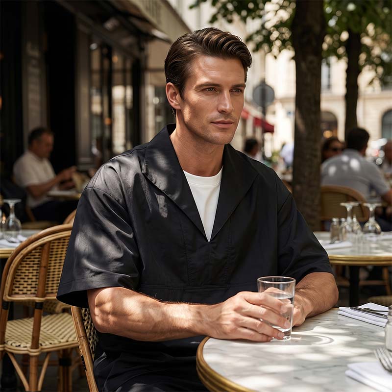 Solid Color Relaxed Fit Layered Look T-Shirt