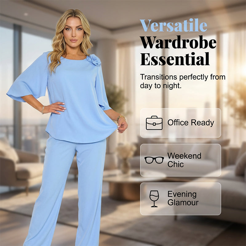 Women's Elegant Solid Color Two-Piece Set