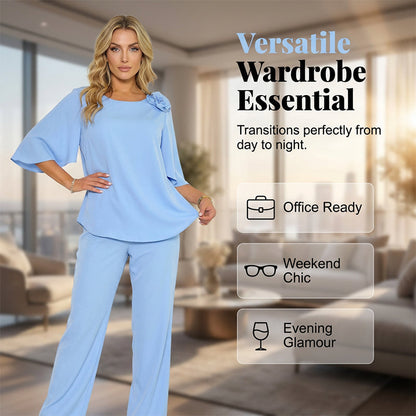 Women's Elegant Solid Color Two-Piece Set