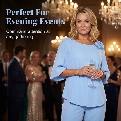 Women's Elegant Solid Color Two-Piece Set
