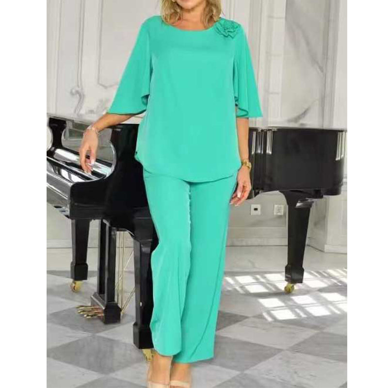 Women's Elegant Solid Color Two-Piece Set