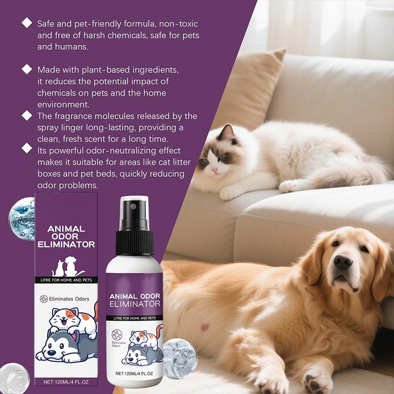 Effective Pets Odor Eliminator Spray 🐱 Long-Lasting Freshness, Not Just Masking Odors 🍃