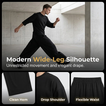 Men's Modern Casual Pleated Tracksuit