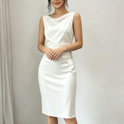🎁New Arrivals 55% OFF💥Women's Sleeveless Cowl Neck Midi Dress & Showcasing nobility and luxury