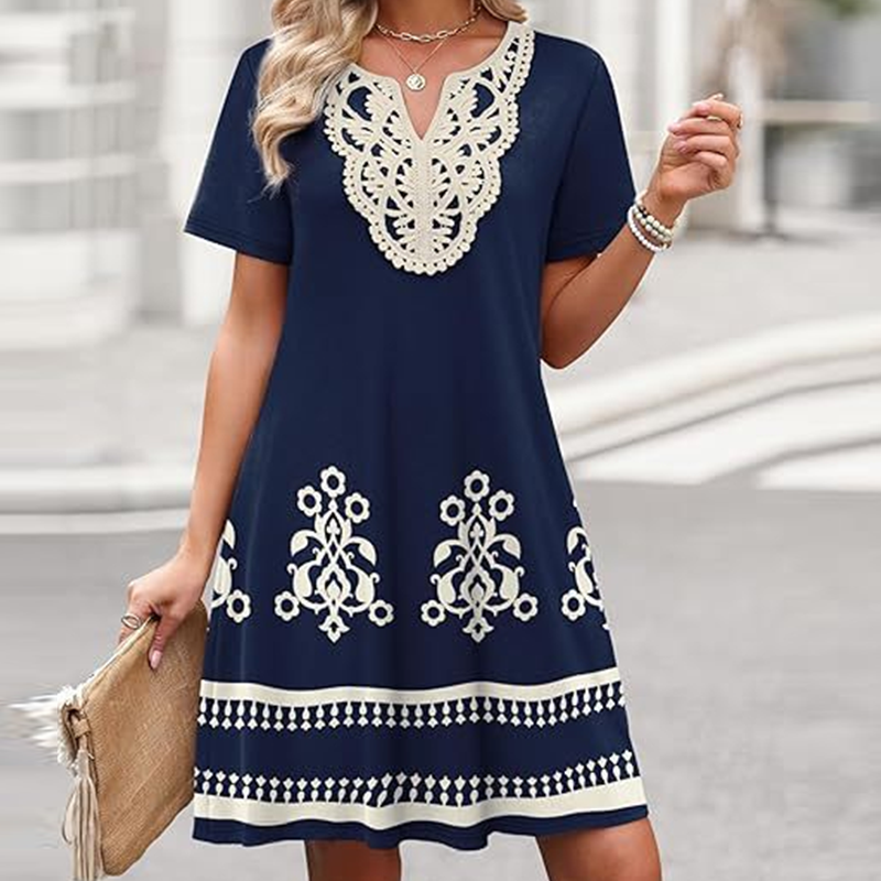 Women's Casual Bohemian Floral Print Dress