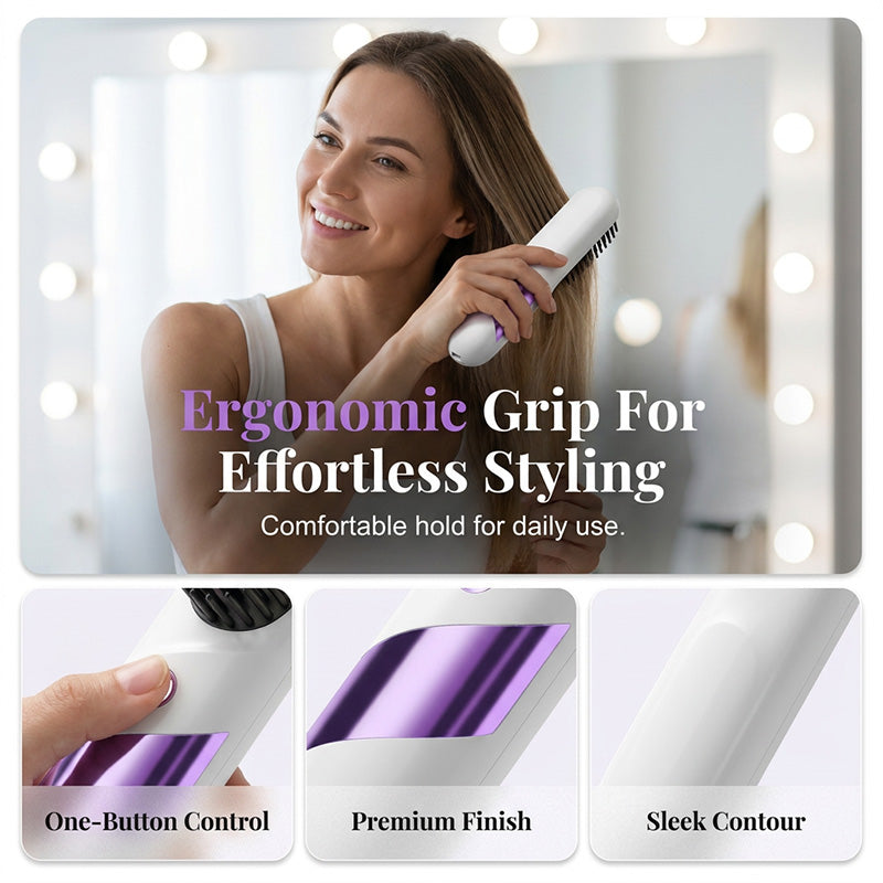 Multi-Function Cordless Ceramic Hair Straightener Brush