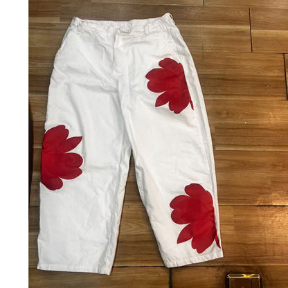 🥳 49% OFF! Artistic Flower Wide-Leg Jeans for Women
