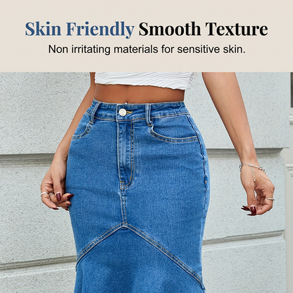 Flared Mermaid Denim Midi Skirt