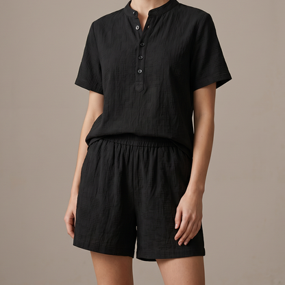 Women's Casual Short Sleeve Top and Shorts Set