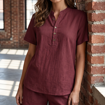 Women's Casual Short Sleeve Top and Shorts Set