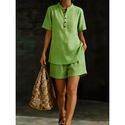 Women's Casual Short Sleeve Top and Shorts Set