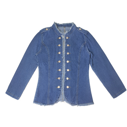 🔥 49% OFF Today Only 💙 Slim Fit Stand Collar Denim Blazer Jacket