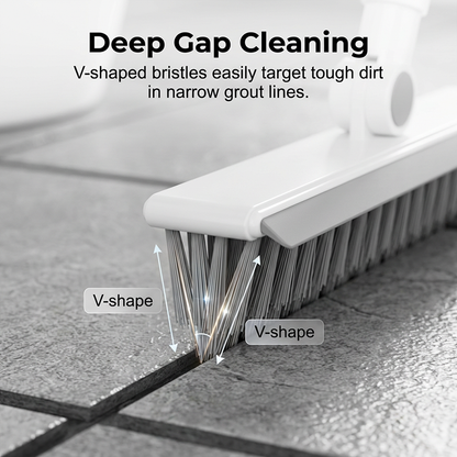 2-in-1 Grout & Corner Scrubber Brush with Squeegee