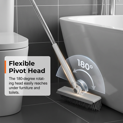 2-in-1 Grout & Corner Scrubber Brush with Squeegee