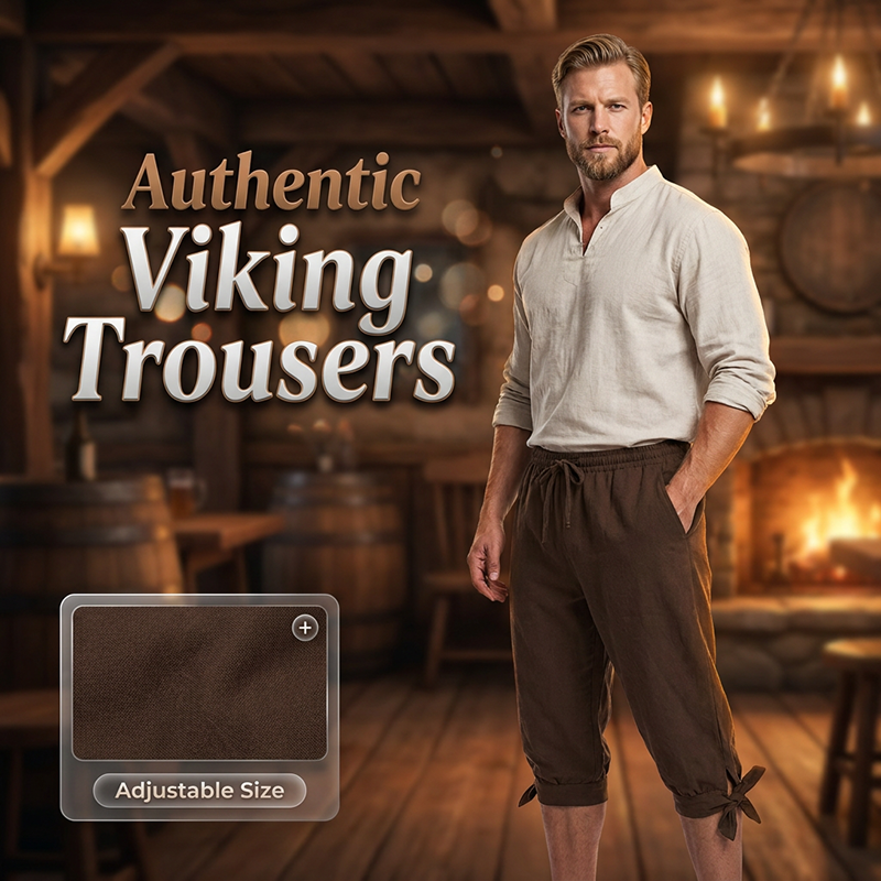 Men's Viking Pirate Pants with Lace-Up Legs