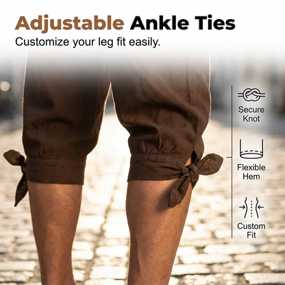 Men's Viking Pirate Pants with Lace-Up Legs