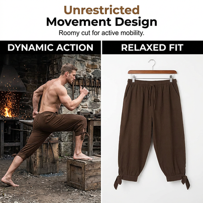 Men's Viking Pirate Pants with Lace-Up Legs
