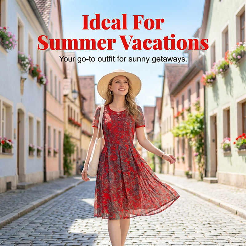 Comfortable Fit-and-Flare Summer Midi Dress