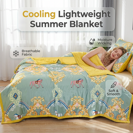 Floral Printed Lightweight Summer Quilt Quilted Blanket