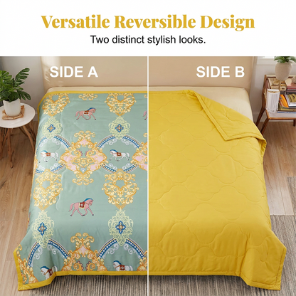 Floral Printed Lightweight Summer Quilt Quilted Blanket