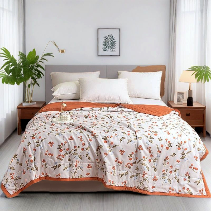 Floral Printed Lightweight Summer Quilt Quilted Blanket