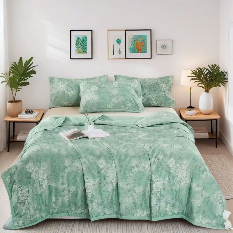 Floral Printed Lightweight Summer Quilt Quilted Blanket