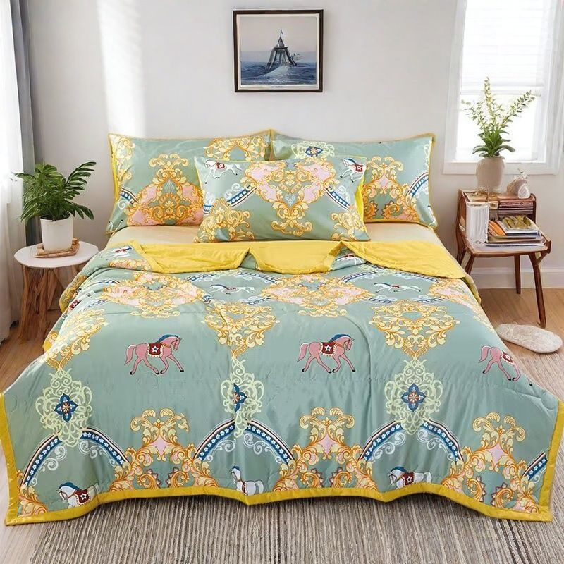 Floral Printed Lightweight Summer Quilt Quilted Blanket