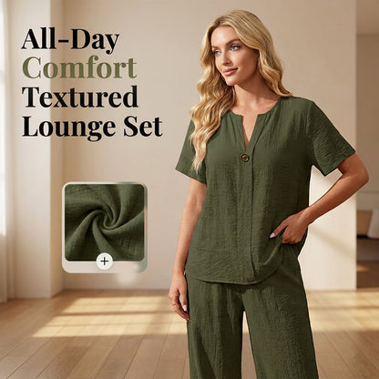 👕Spring Summer New Plus Size Women's Casual Long Sleeve Shirt & Loose Pants Set, ✨Perfect for Vacation & Daily