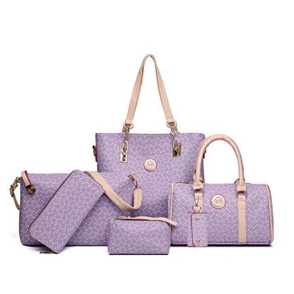 Women 6-Piece Handbag Set Fashion Bone Pattern