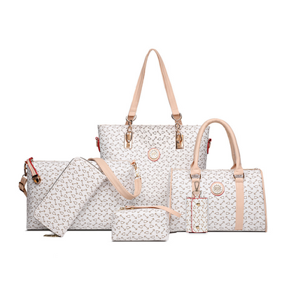 Women 6-Piece Handbag Set Fashion Bone Pattern