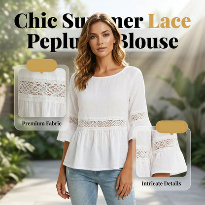 Women's Ruffle Sleeve Peplum Blouse