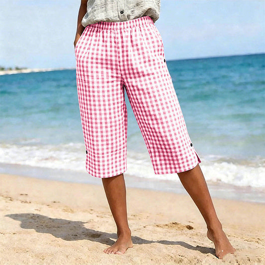 Women’s Casual Plaid Capri Pants
