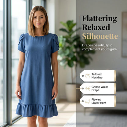 Elegant Washed Denim Dress