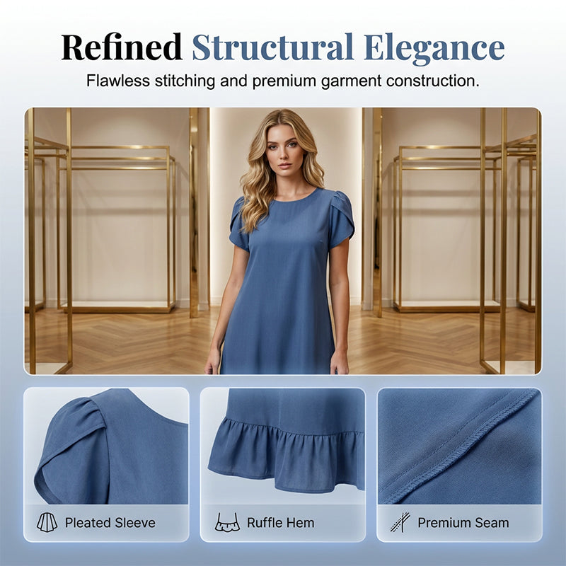 Elegant Washed Denim Dress
