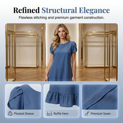 Elegant Washed Denim Dress