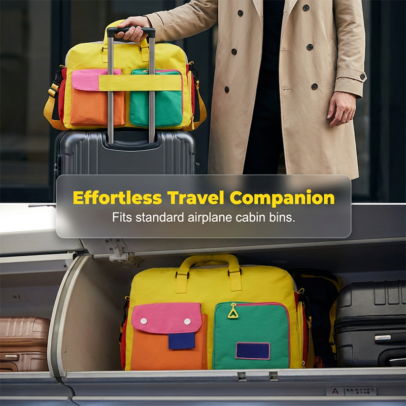 🎒 LIMITED-TIME 49% OFF! 💥 Casual Color Block Overnight Bag – Dual Front Compartments, Durable Fabric, Versatile ✨