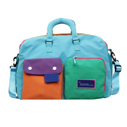 🎒 LIMITED-TIME 49% OFF! 💥 Casual Color Block Overnight Bag – Dual Front Compartments, Durable Fabric, Versatile ✨