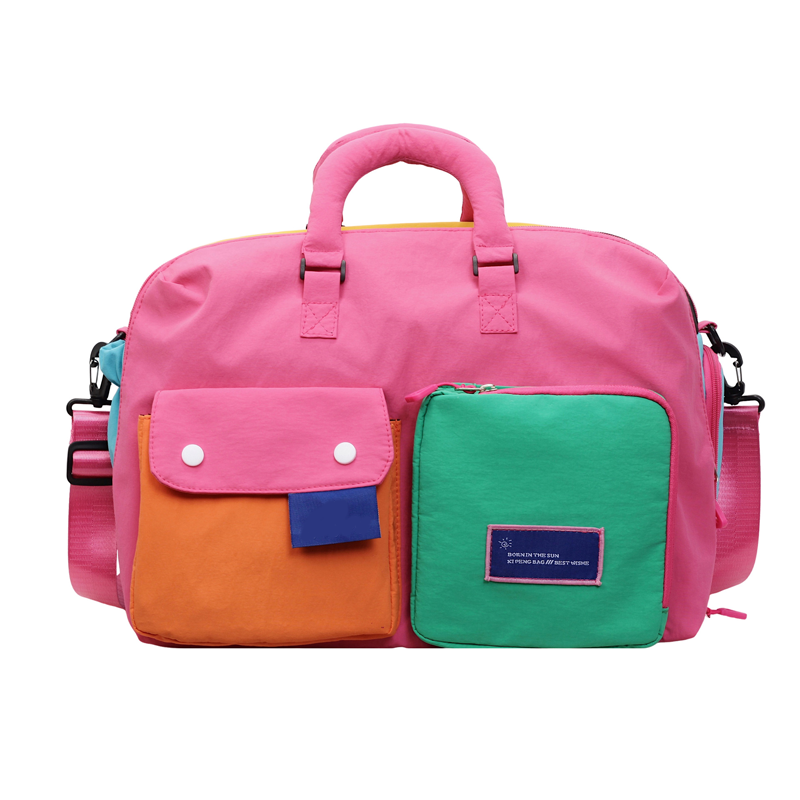 🎒 LIMITED-TIME 49% OFF! 💥 Casual Color Block Overnight Bag – Dual Front Compartments, Durable Fabric, Versatile ✨