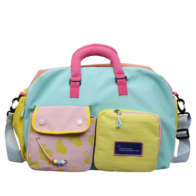 🎒 LIMITED-TIME 49% OFF! 💥 Casual Color Block Overnight Bag – Dual Front Compartments, Durable Fabric, Versatile ✨