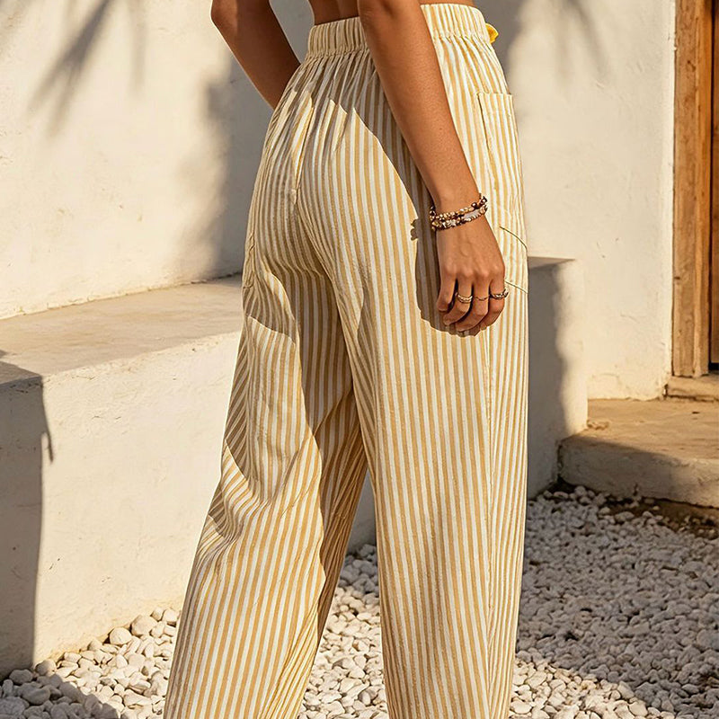 Women's Striped Cropped Lounge Pants