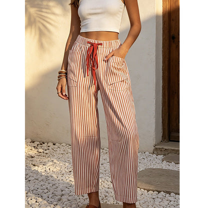 Women's Striped Cropped Lounge Pants