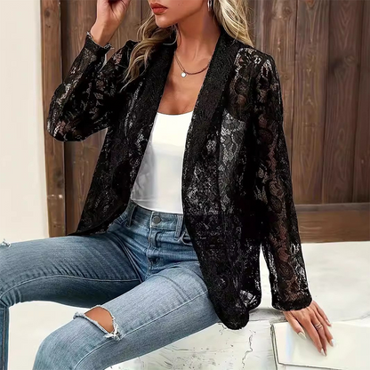 Women's Elegant Floral Lace Blazer