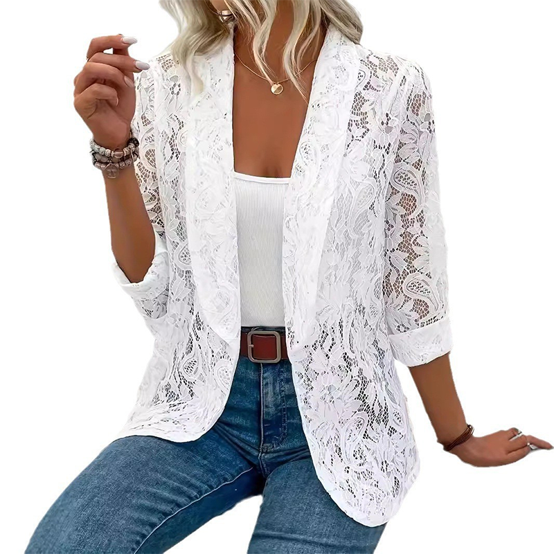 Women's Elegant Floral Lace Blazer